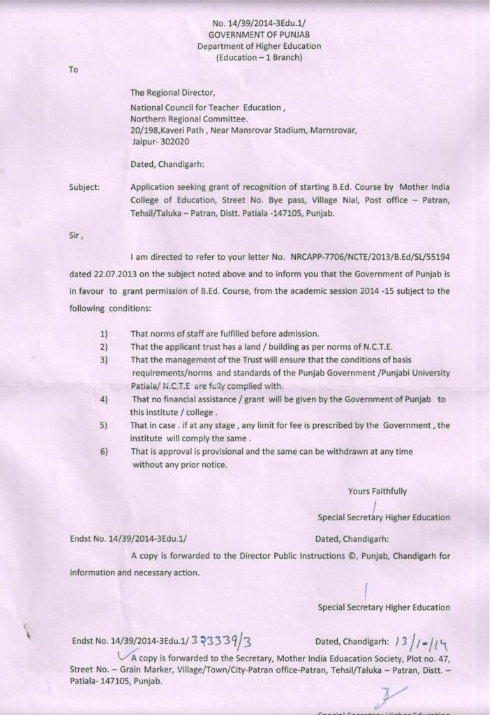 noc-for-punjab-mother-india-college